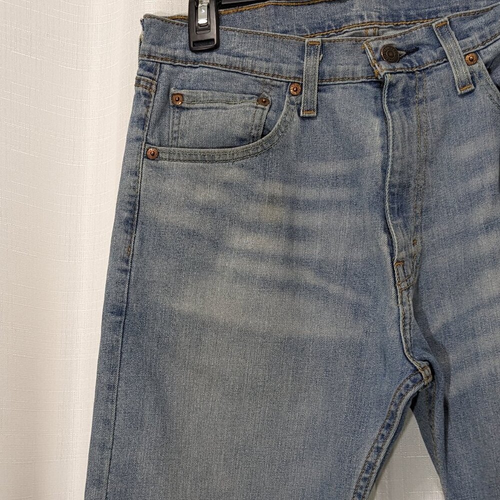 LEVI'S 505 Regular Fit Jeans Straight Leg Room Light Blue Sz 32 X 30 - Picture 4 of 12